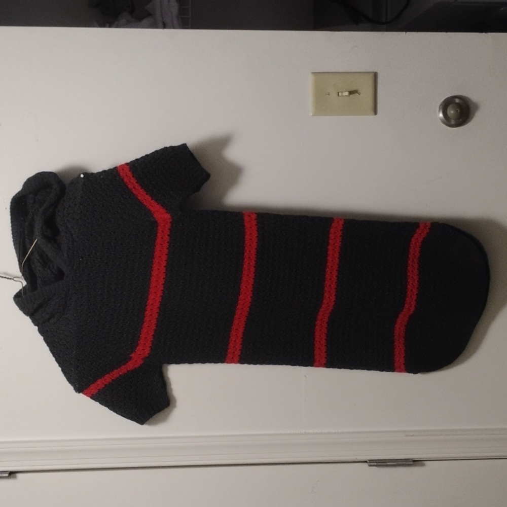 Black and Red Striped  Dress Sweater